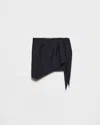 Prada Minigonna In Misto Mohair Blu Notte  Donna
