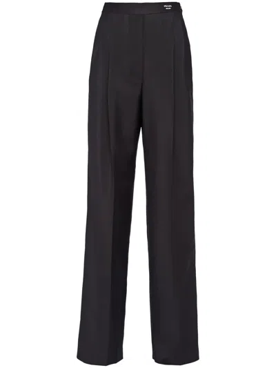Prada Mohair And Wool Pants In Black