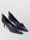 Prada Scarpe Con Tacco In Pelle Viola Donna In Blue