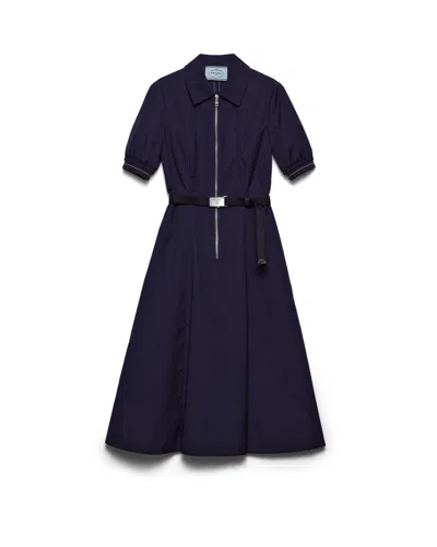 Prada Poplin Dress In Blue
