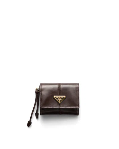 Prada Kleine Geldbörse Aus Leder In Brown