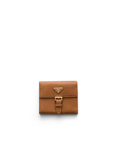 Prada Kleine Geldbörse Aus Nappa-leder In Karamell