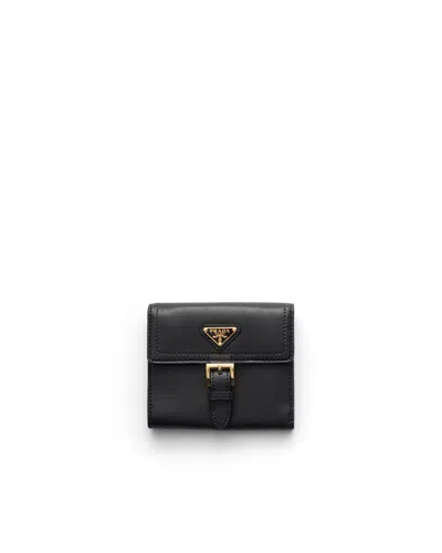 Prada Kleine Geldbörse Aus Nappa-leder In Schwarz