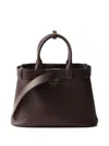 Prada Buckle Small Leather Handbag With Belt In Braun