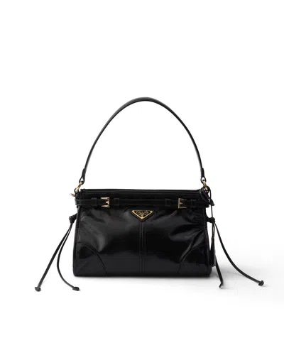 Prada Kleine  Bonnie Handtasche Aus Leder In Black
