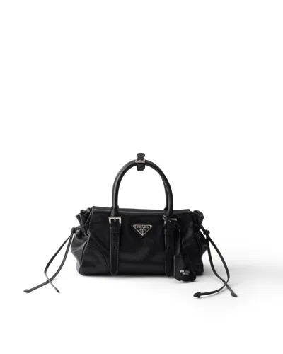 Prada Kleine  Bonnie Tasche Aus Leder In Black