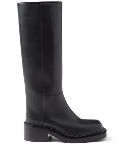 PRADA PRADA KNEE-HIGH 55MM LEATHER BOOTS