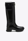 Prada Re-edition 1999 Equal Leather Knee Boots In Black