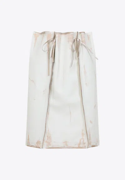 PRADA KNEE-LENGTH LEATHER SKIRT