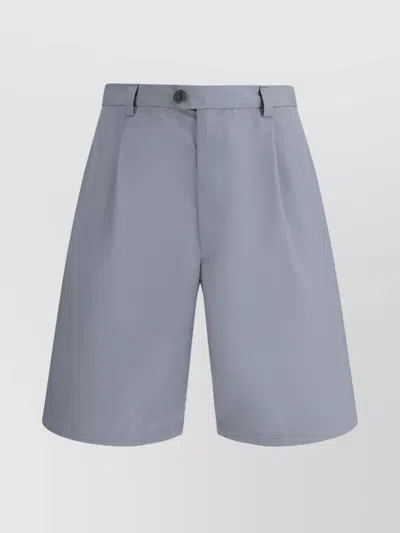 Prada Knee Length Monochrome Pattern Shorts In Gray