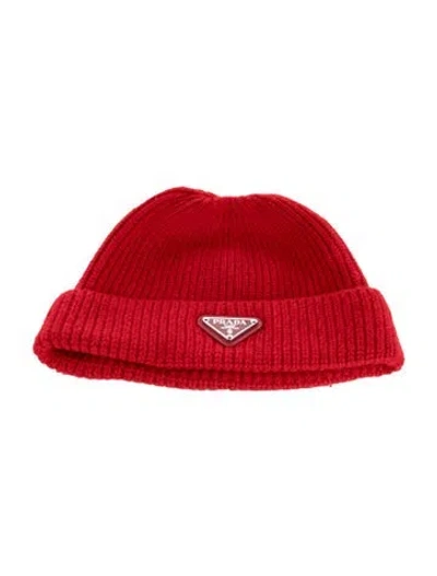 Pre-owned Prada Knit Beanie In Red