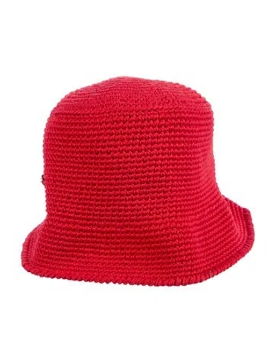 Pre-owned Prada Knit Bucket Hat In Red