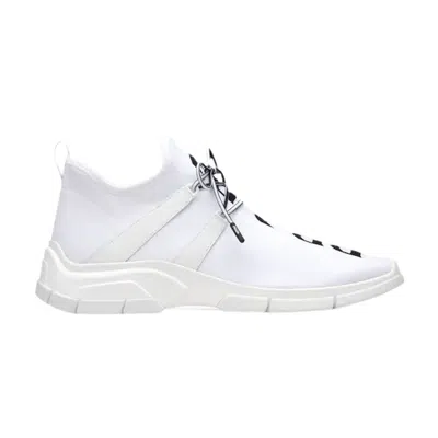 Pre-owned Prada Knit Fabric Sneakers 'white Black'