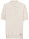 Prada Natural Silk T-shirts And Polos In White