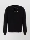 Prada Knit Sweater With Long Sleeves And Embellishment In Black