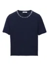 Prada Wool And Cashmere Crewneck Sweater With Jewel Details Clothing In Multi