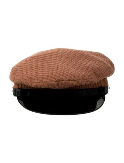 Pre-owned Prada Knit Woven Hat In Neutral