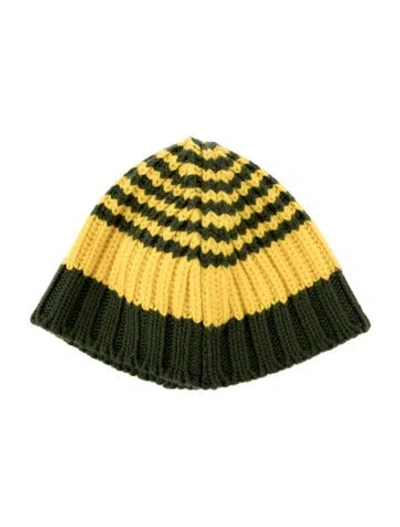 Pre-owned Prada Knitted Beanie In Yellow