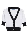 Prada Cropped Cotton Cardigan In White