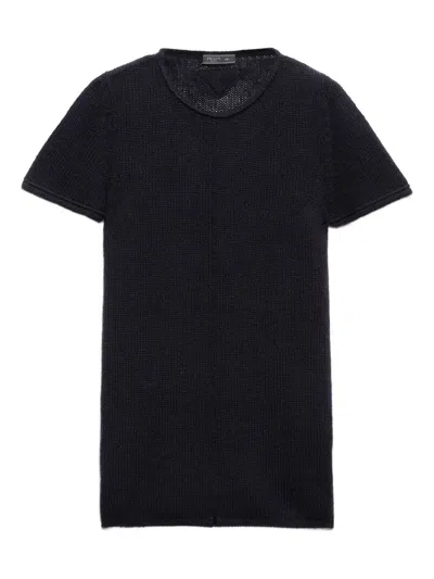 Prada Gestricktes T-shirt Aus Kaschmir