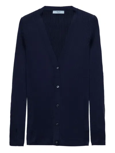 PRADA KNITTED COTTON CARDIGAN