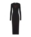 Prada Langes Kleid Aus Seidenstrick In Black