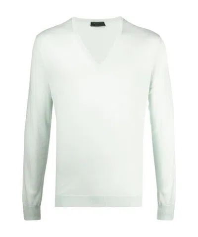 Prada Knitted Long-sleeve Jumper In Green