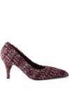 Prada Knitted Pointed-toe Pumps In Burgundy