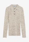 Prada Knitted Polo Sweater In Neutral