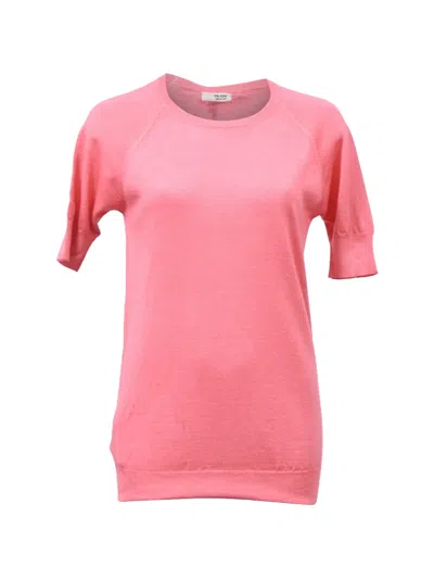 Pre-owned Prada Knitted Short-sleeve Sweater In Pink