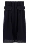 Prada Wool Knit Midi Skirt In Blue