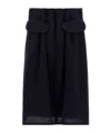 Prada Wool Knit Midi Skirt In Blue