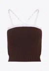 Prada Knitwear With Adjustable Straps And Contrast Trim In Brown