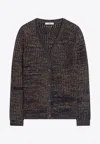 Prada Knitted Wool And Cashmere Cardigan In Brown