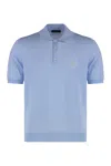 Prada Short-sleeved Wool Polo T-shirt In Blue