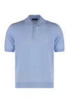 Prada Short-sleeved Wool Polo T-shirt In Blue