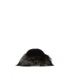 Prada Knitted Woolen Cap In Black