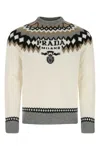 Prada Embroidered Pattern Cashmere Crewneck