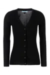 Prada Cotton Cardigan With Long Sleeves And V Neck In Black