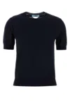 Prada Midnight Wool Short Sleeve Sweater