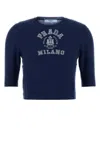 Prada Blue Cashmere Sweater In Blue