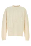 Prada Maglione In Lana Bianca Uomo In Neutral