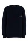 Prada Dark Blue Wool Blend Sweater In Blue