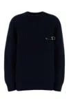 Prada Dark Blue Wool Blend Sweater In Blue