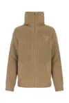 Prada Alpaca Cable Knit Cardigan In Beige O Tan