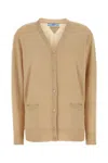 Prada Women's Beige Cashmere Cardigan In Beige O Tan