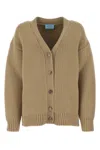 Prada Women's Cappuccino Wool Blend Oversize Cardigan In Neutral