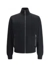 Prada High Collar Zip-up Black Sweater In Black