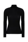 Prada Wool Sweater Long Sleeves High Neck In Black
