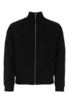 Prada Stretch Wool Blend Cardigan With Front Pockets In Black